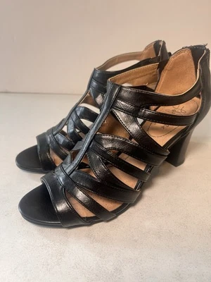 LIFE STRIDE Mujer Talla 7.5 Zapatos Sandalias con Tiras Tacón Cremallera CARTER Sistema Suave Foto 1 de 4