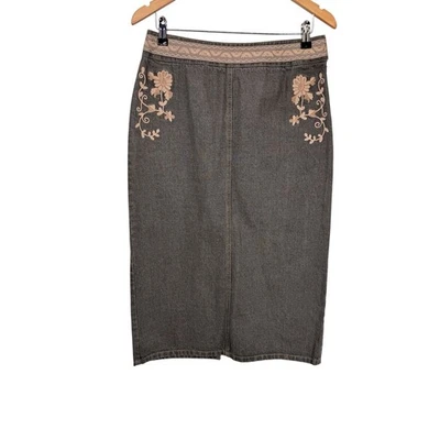 Falda De Colección Y2K Willi Smith Para Mujer 8 Azul Jean Rosa Bordada Hippie Boho Foto 1 de 4