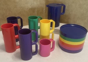 Heller Max 24tlg Becher Teller Krug Set Massimo Vignelli USA Rainbow MCM - Bild 1 von 24