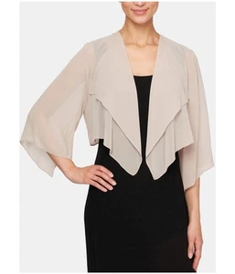 Alex Evenings Womens Chiffon Shrug Jacket, brown, S - Picture 1 of 2