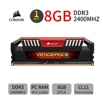 Corsair VENGEANCE Pro 8GB DDR3 2400MHz OC PC3-19200 Overclocking Memory Red AU - Image 1 of 4