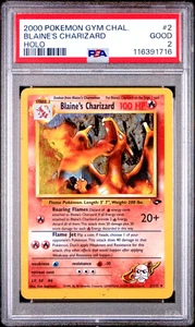 PSA 2 2000 Gym Challenge Blaine's Charizard 2/132 Holo Foil Pokemon Unlimited - Picture 1 of 2