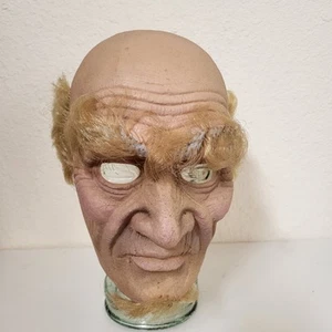 Vintage Realistic Old Man Halloween Mask Unbranded With Holder & Box - Picture 1 of 24