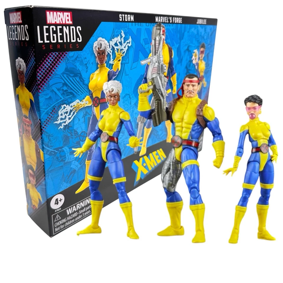 Paquete de 3 figuras de acción Marvel Legends X-Men 60 aniversario Forge Storm Jubilee Foto 1 de 4