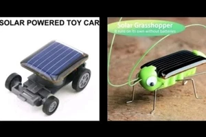 Solar Grasshopper & Solar Powered Car Robot NO Batteries Needed Moving Toy New - Photo 1/19