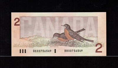 Canada $2 1986 Thiessen/Crow  Replacement BBX Gem UNC - Imagem 1 de 2