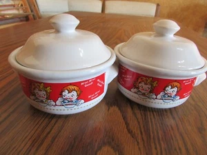 Pair of 1998 Campbell’s Kids Porcelain Covered Soup Bowls - Picture 1 of 4