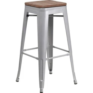 Flash Furniture 30" Backless Silver Metal Barstool - CH-31320-30-SIL-WD-GG - Picture 1 of 1
