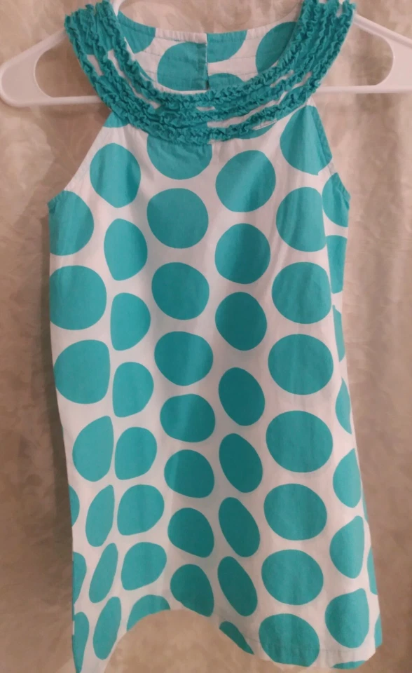 Vestido de algodón blanco azul lunares y volantes J caqui niñas 10 Foto 1 de 4