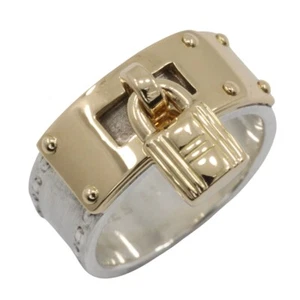 HERMES Kelly Ring Silver925/K18 yellow gold #5.4(US Size) Cadena 9.5g Women - Picture 1 of 6