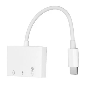 Headphone Splitter 3 In 1 USB To C Transfer Double 3.5mm AUX Audio Headset A REL - Picture 1 of 22