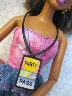 BARBIE KEN DOLL NECKLACE LANYARD BACKSTAGE CONCERT VIP PARTY PASS ROCKER ROCK - Image 1 of 2