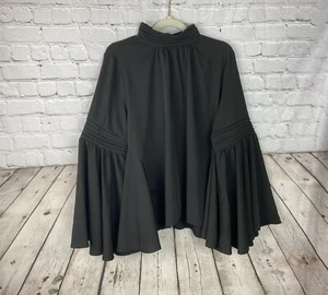 Ft Inc Women’s Size Large Black Whimsigoth Bell Sleeve Blouse Top EUC - Picture 1 of 9