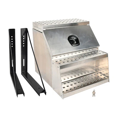 Caja de herramientas de camión escalonado de sillín de montaje lateral de aluminio de 25 x 28 x 24 + soportes de montaje de 24" Foto 1 de 4