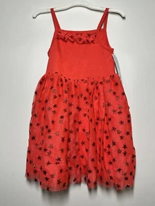 Toddler Girls' Star Tank Top Tulle Dress - Cat & Jack Red 4T - Picture 1 of 2