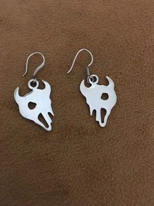 Pendientes con cabeza de calavera de vaca de plata de ley .925 - Imagen 1 de 12