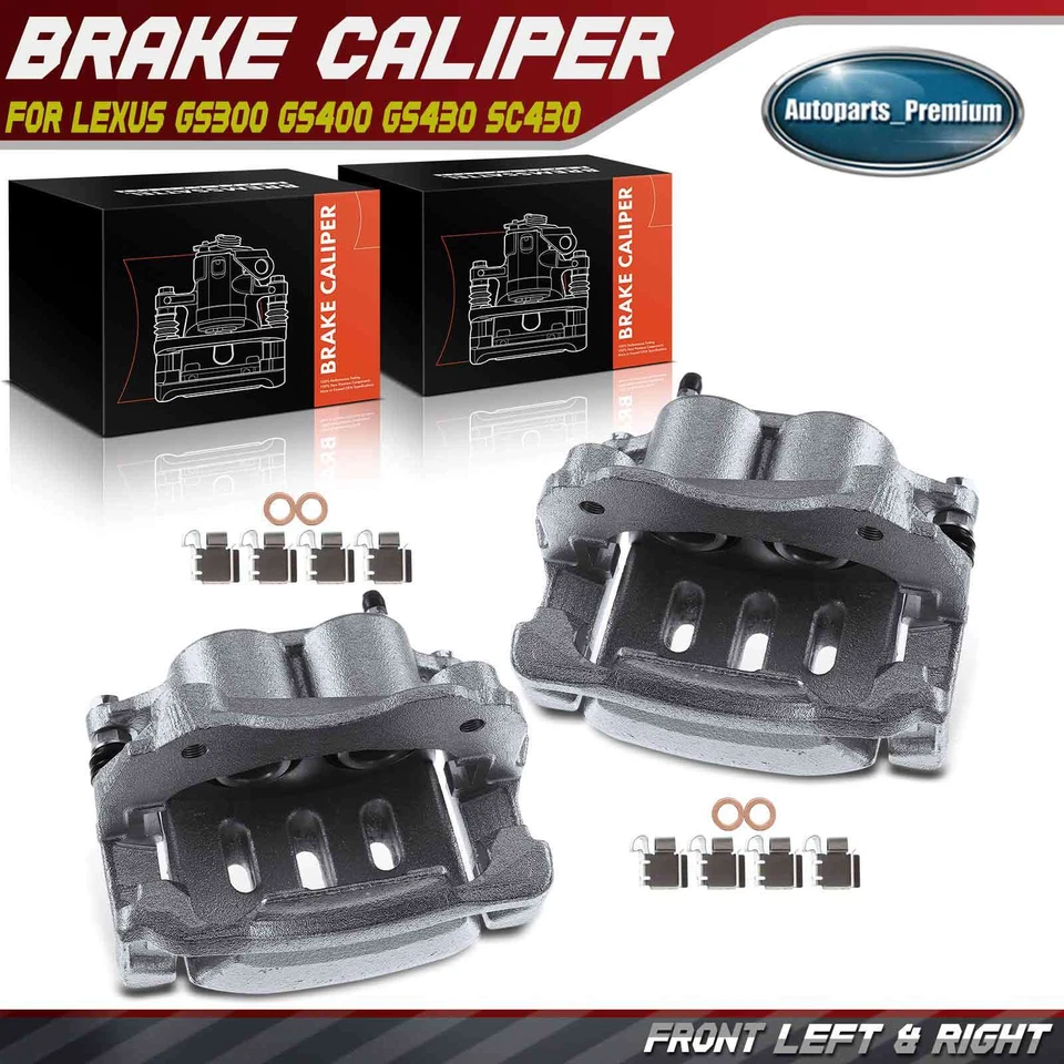 Pair Front Disc Brake Calipers with Bracket for Lexus GS300 GS400 GS430 SC430 - Image 1 of 4