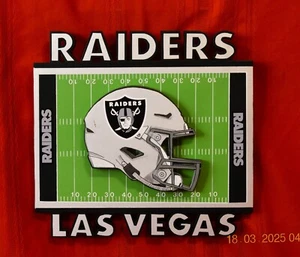Las Vegas Raiders Hand Crafted NFL 3D Wooden Team Helmet Wall Hanging Artwork - Picture 1 of 10