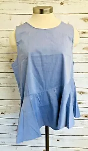NWT - BOBEAU Women Sleeveless Button-Up on Back Asymmetrical Hem Top Size Large - Picture 1 of 12