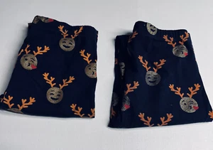 Gap Kids Girls Blue Reindeer Ears ￼Holiday Elastic Waist Leggings Sz XL 12 Set#2 - Picture 1 of 10