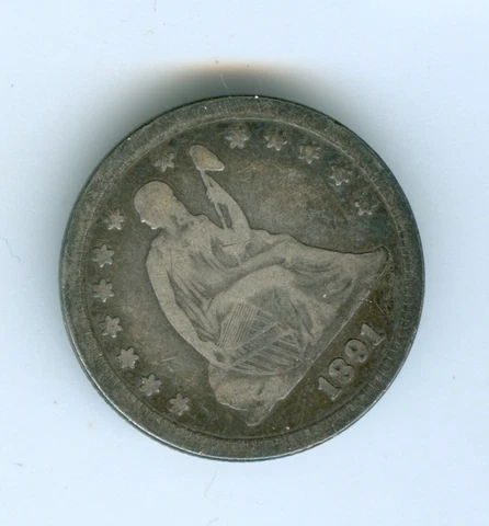1891 LIBERTY SEATED QUARTER-CIRCULATED-- FULL LIBERTY Cover