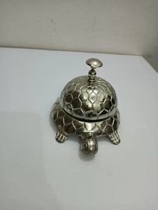 Large Turtle Bell Chrome Finish Desk, Table, Hotel Reception 7.5”x 4.5” - Picture 1 of 7