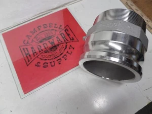 TRASH PUMP 4" Male Cam Lock x 4" Male Pipe Thread Aluminium Hose Fitting Adapter - Picture 1 of 3
