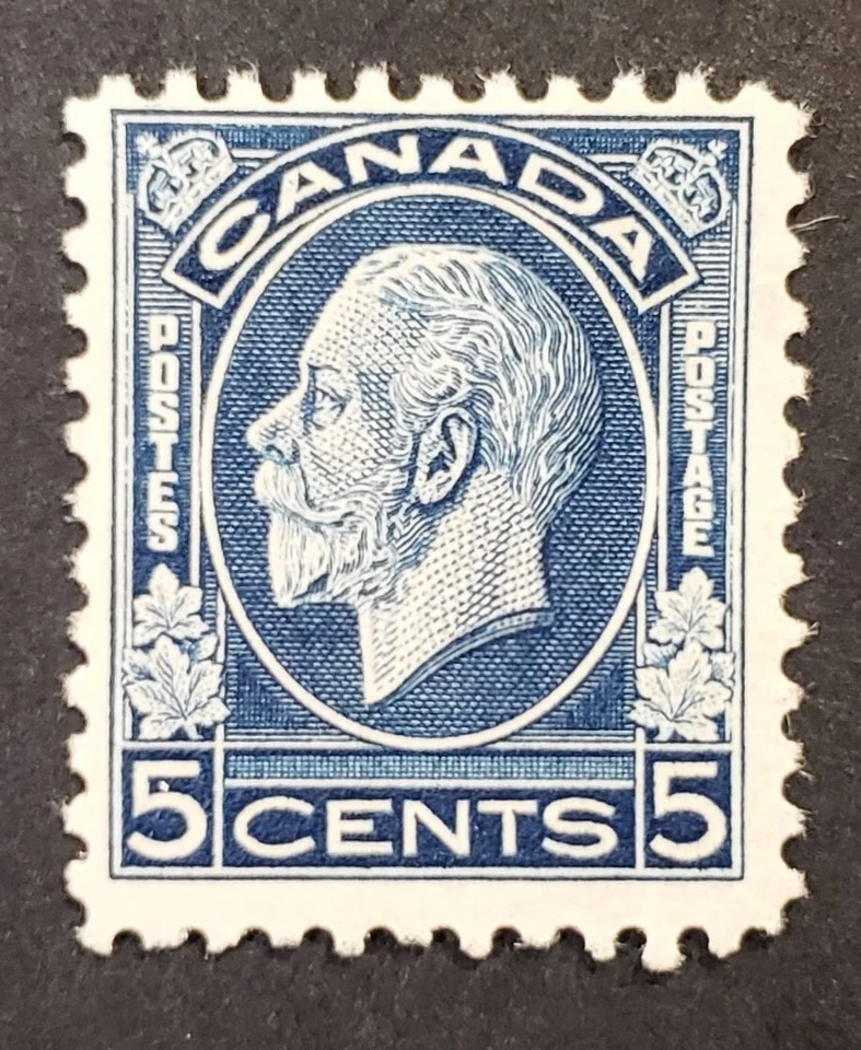 Stamps Canada Mint: #199 5c dk. blue Geo. V Medallion Issue Fine MH - Image 1 of 1