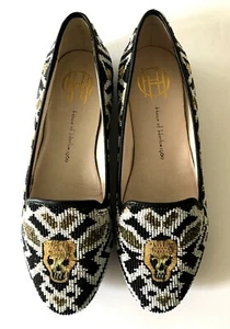 House of Harlow 1960 Zenith Multicolor Skull Beaded Loafers P36 - Picture 1 of 9