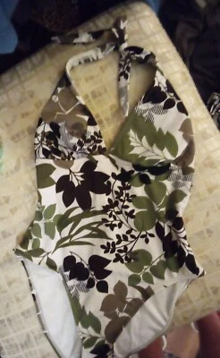 Green/Black/Khaki  Floral Print Swimsuit Catalina Women's Size S - Image 1 of 4