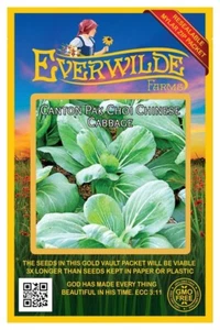 1 Oz Canton Pak Choi Chinese Cabbage Seeds - Everwilde Farms Mylar Seed Packet - Picture 1 of 3