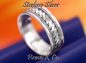 SIZE 9 Solid Sterling Silver Promise Engagement Wedding Thumb Men Ring 2R-204 - Picture 1 of 6