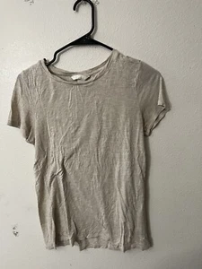 Women's Sz S Small H&M Mama Maternity Beige Shirt Short Sleeve - Picture 1 of 5