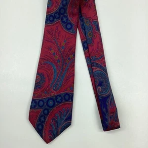 VTG Liberty of London 100% Silk Necktie USA Pink Blue Paisley ~ 3.25" - Picture 1 of 7