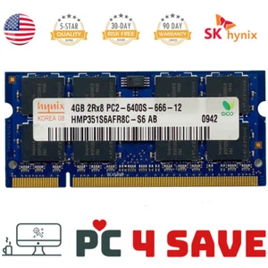 Hynix 4GB DDR2 Laptop Memory ( 1 x 4GB ) 2RX8 PC2-6400S RAM SODIMM HMP351S6AFR8C - Picture 1 of 2