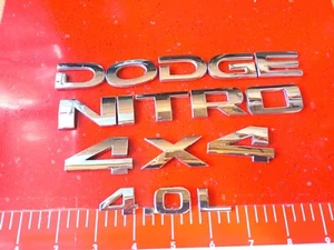 Dodge Nitro 4x4 4.0 L emblem letters badge trunk OEM Factory Genuine Stock - Picture 1 of 7