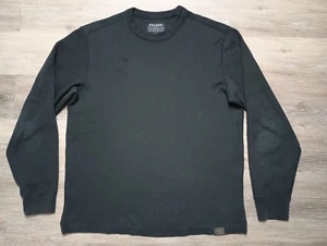 Filson Waffle Crewneck Thermal Sweatshirt Black Mens Large Outdoor Hiking Shirt - Picture 1 of 5