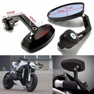 MOTORCYCLE 7/8" HANDLEBAR END MIRRORS FOR DUCATI MONSTER 696 796 1100 1200 821 S - Image 1 of 4