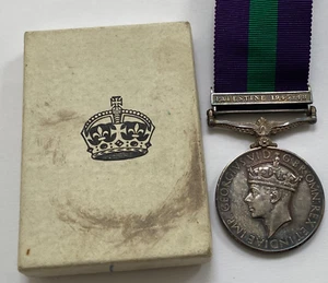 GSM Medal ~ Palestine 1945-48 ~ PTE K. HAGUE 14136774 - IN ORIGINAL BOX - Imagen 1 de 10