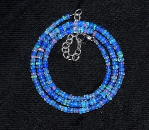 16 Zoll Natürlicher Äthiopischer Opal Wello Feueropal Edelstein Perlen Halskette Schmuck 3-3,5 mm - Bild 1 von 5