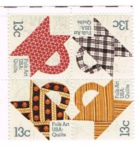 1978 #1745-48- American Folk Art: Basket Quilts- Block of 4- 13c Stamps MNH OG - Picture 1 of 1