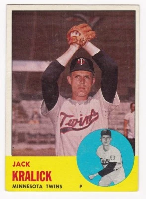 JACK KRALICK 1963 Topps Baseball # 448 Minnesota Twins Ex Plus - Image 1 of 4