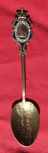 Emaille Souvenir Löffel Sterling Silber KANADA Quebec VERZIERT Vintage alt - Bild 1 von 7