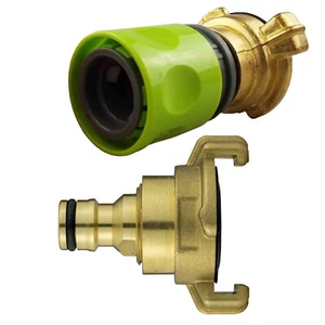 Geka Brass Hose Fitting Adapter Male or Female click-lock garden hose fitting - Picture 1 of 8