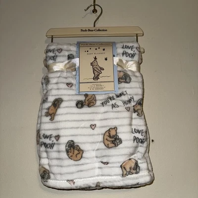 全新带标签小熊维尼婴儿毯小熊系列复古风格迪士尼 — 第 1/3 张图片