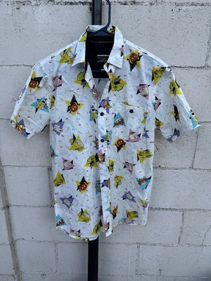 Camisa abotonada de personajes de dibujos animados de Nickelodeon talla S para hombre Rocko Reptar Rugrats Foto 1 de 4
