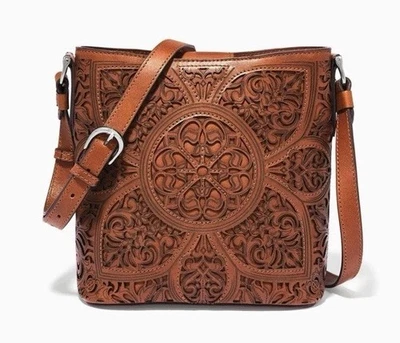 NWOT 2025 Ferrara Lillian Crossbody Purse Russett Brown Leather - Image 1 of 4