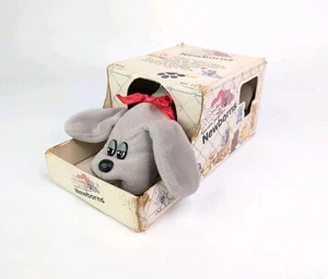 Vintage Tonka Pound Puppies 1985 Newborns 8" Plush 7807 Gray Red Bow In Box NEW! - Picture 1 of 8