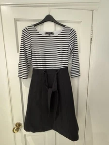 Principles Women's Black And White Striped Flared Dress Size 10 - Picture 1 of 9