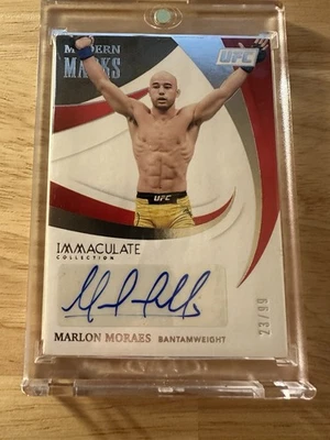 2021 UFC Immaculate Collection Autographed #35 Marlon Moraes #/99 Auto Card - Image 1 of 3